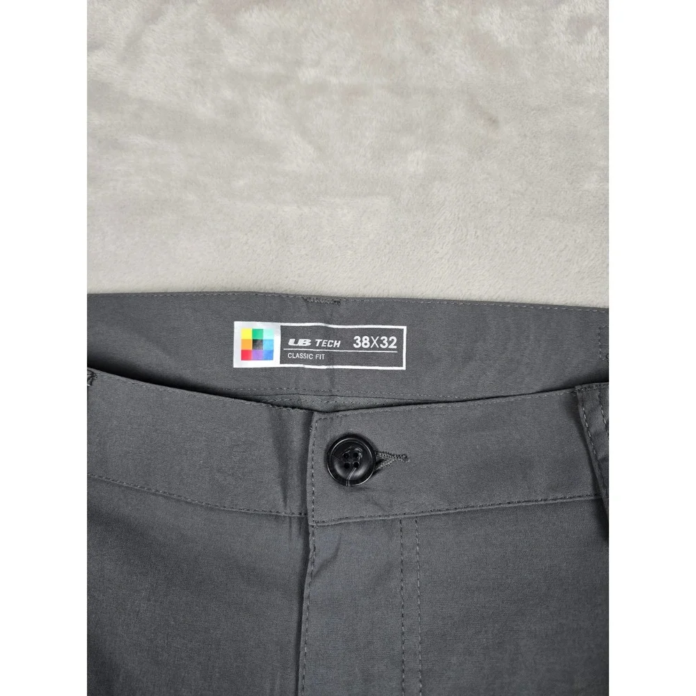 UB Tech Comfort Waist Chino Pants Mens 38x32 Grey Classic Fit Travel Stretch